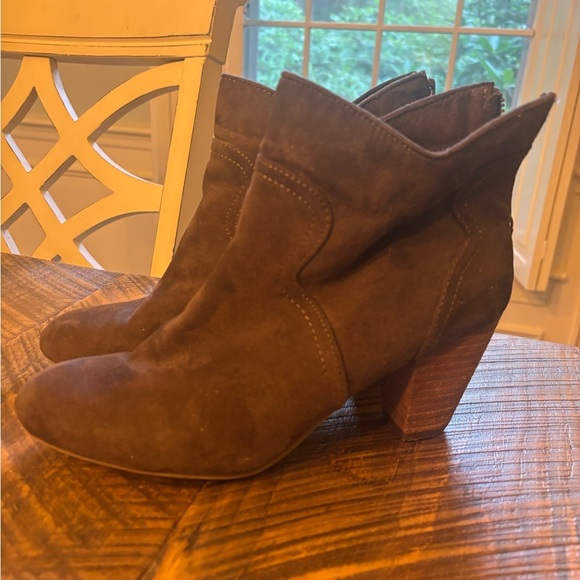 Women’s Suede Heeled Booties - Picture 1 of 8